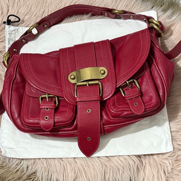 RARE Marc Jacobs Adina Leather Saddle Shoulder Bag red medium - Picture 2 of 12